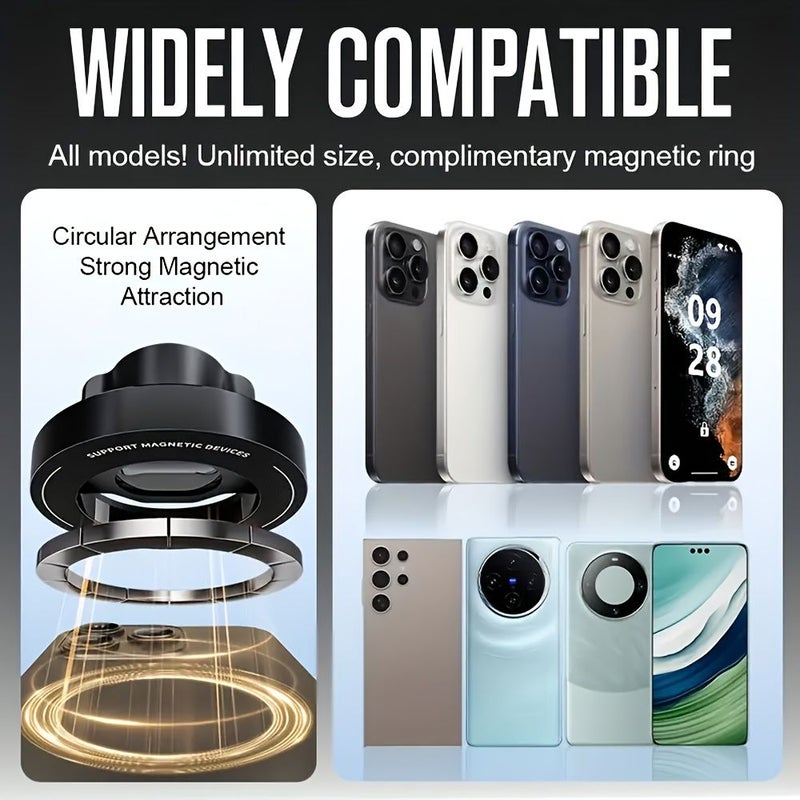 Black Magnetic Car Phone Holder for CD Slot 360 Rotation - Image 4