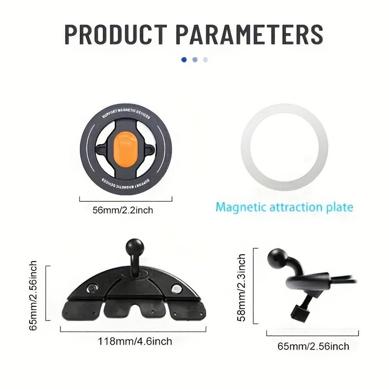 Black Magnetic Car Phone Holder for CD Slot 360 Rotation - Image 1