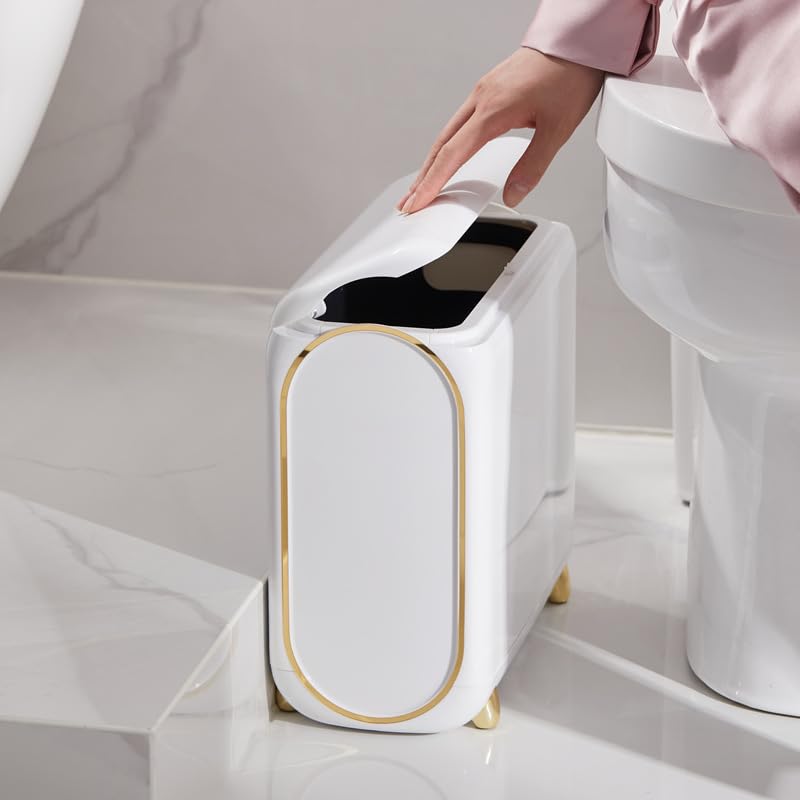 Furret Large Capacity PushLid Trash Can Simple Stylish Design for Office Bathroom Kitchen with Tile Form Household Multipurpose Good look And Luxurious Design - Image 5