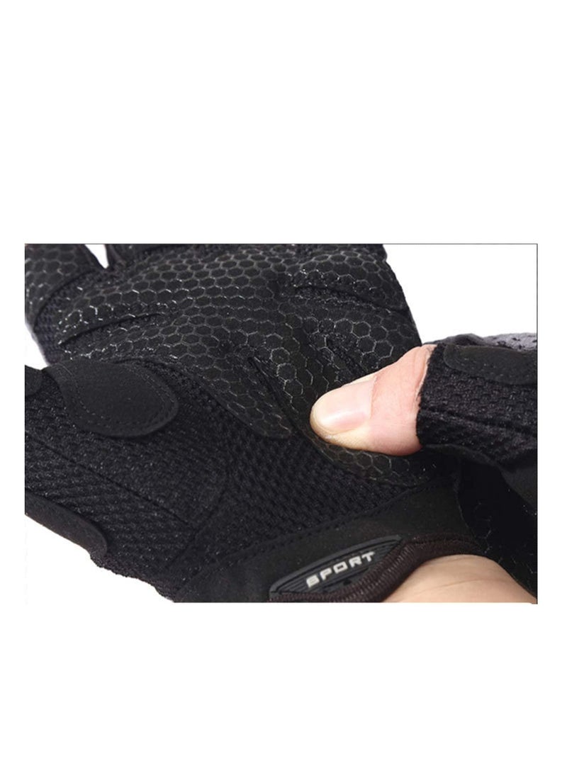 SYOSI Anti Slip Shock Absorbing Padded Breathable Half Finger Short Sports Cycling Gloves for Men Women - Image 2