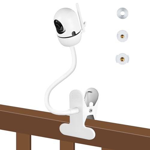 GAHOGA Baby Monitor Clip Mount for HelloBaby HB6550/HB6560/HB6148/HB6240//HB66/HB6339, ANMEATE SM935E – Adjustable Clamp Baby Camera Holder Stand, No Drilling, Flexible Mount for Cribs, Desks, and Shelves - Image 1
