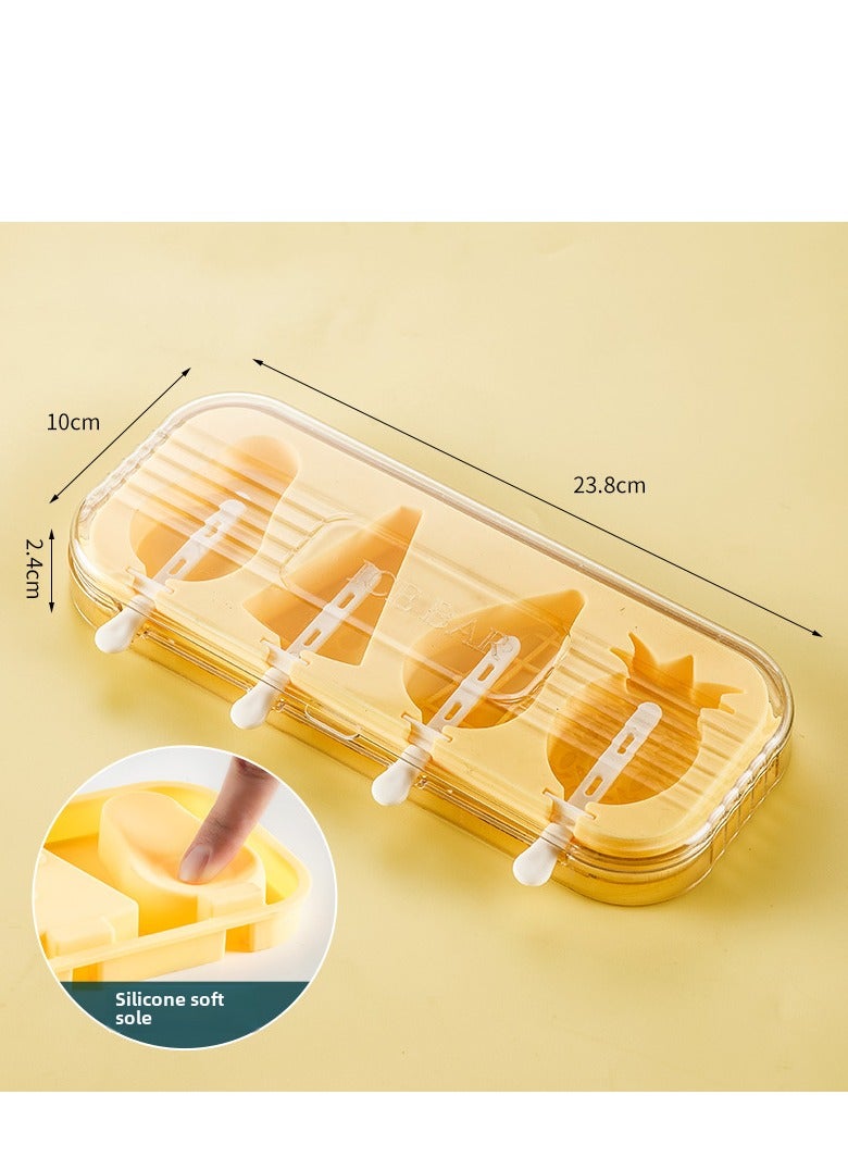 4-Piece Mini Classic Ice Cream Mould Set  Yellow 23.8cm*10cm*2.4cm  - Image 1