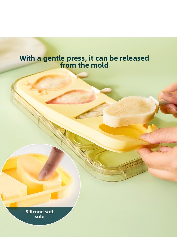 4-Piece Mini Classic Ice Cream Mould Set  Yellow 23.8cm*10cm*2.4cm  - Image 2
