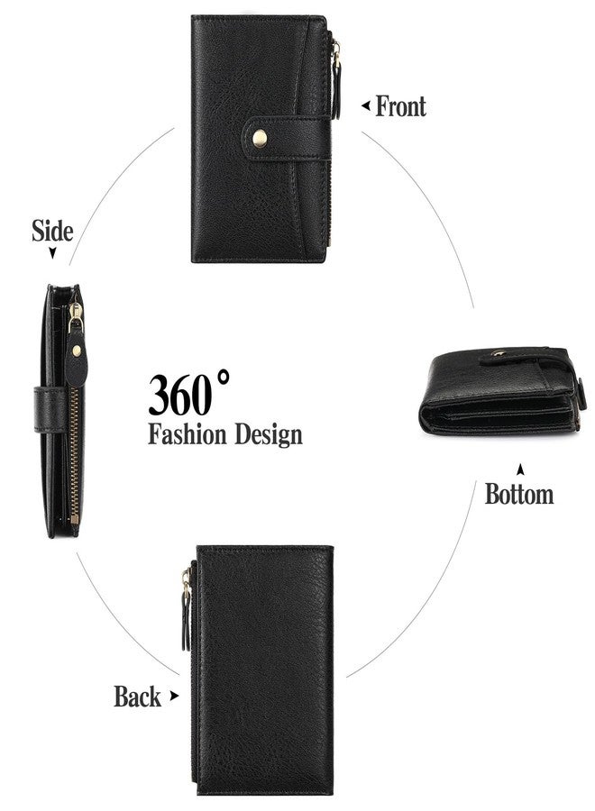 FALAN MULE Small Wallet Women RFID Blocking Bifold Card Holder with Zipper Coin Pocket - Image 5