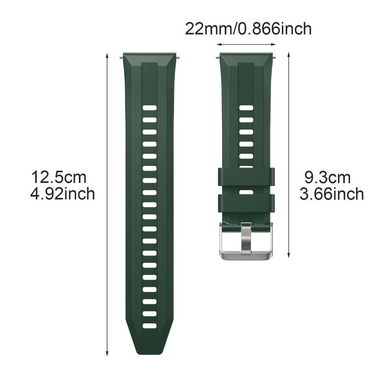 3 Pcs 22mm Watch Straps Set Wild Green Black Azure Blue - Image 5
