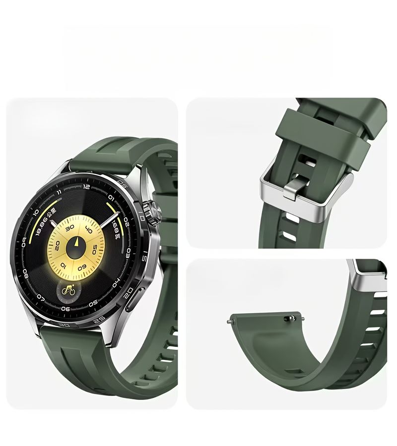 3 Pcs 22mm Watch Straps Set Wild Green Black Azure Blue - Image 4
