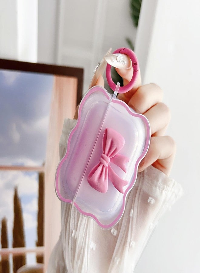 OTOPO Cute AirPods Pro 2/1 Gen Clear Case, Girly 3D Bow Design Soft TPU Protective Shockproof Kawaii Apple iPod Pro 2nd/1st Generation Cover with Cleaner Pen & Keychain Girls Women 2023/2022/2019 - Image 3