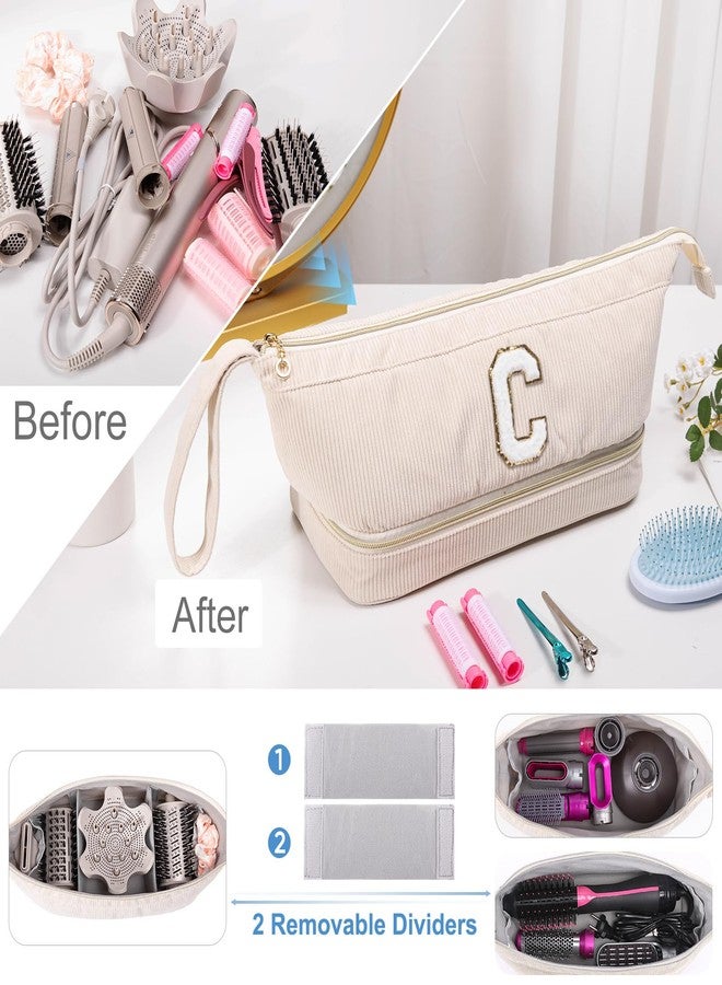 ELCUPA Initial Personalized Hair Dryer Case,Double-Layer Hair Tools Travel Carrying Case for Shark FlexStyle with Hair Dryer Bag- Hair Air Wrap Dryer Case Flat Curling Iron Travel Organizer Gift - Image 5