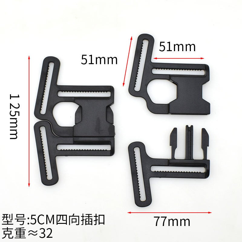 Supply Children'S Car Multi-Directional Buckle Four-Way Adjustable Plastic Buckle Reflective Vest Connection Side Buckle Clip - Image 1