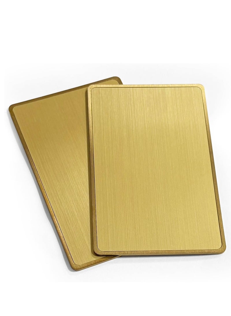 Rubik - NFC 216 Metal Cards (Twin Shade) Premium Upgraded, Invisible Chip, NTAG216 High-end Preistige Business Card, 304 Stainless Steel (Gold, 2 Cards) - Image 1