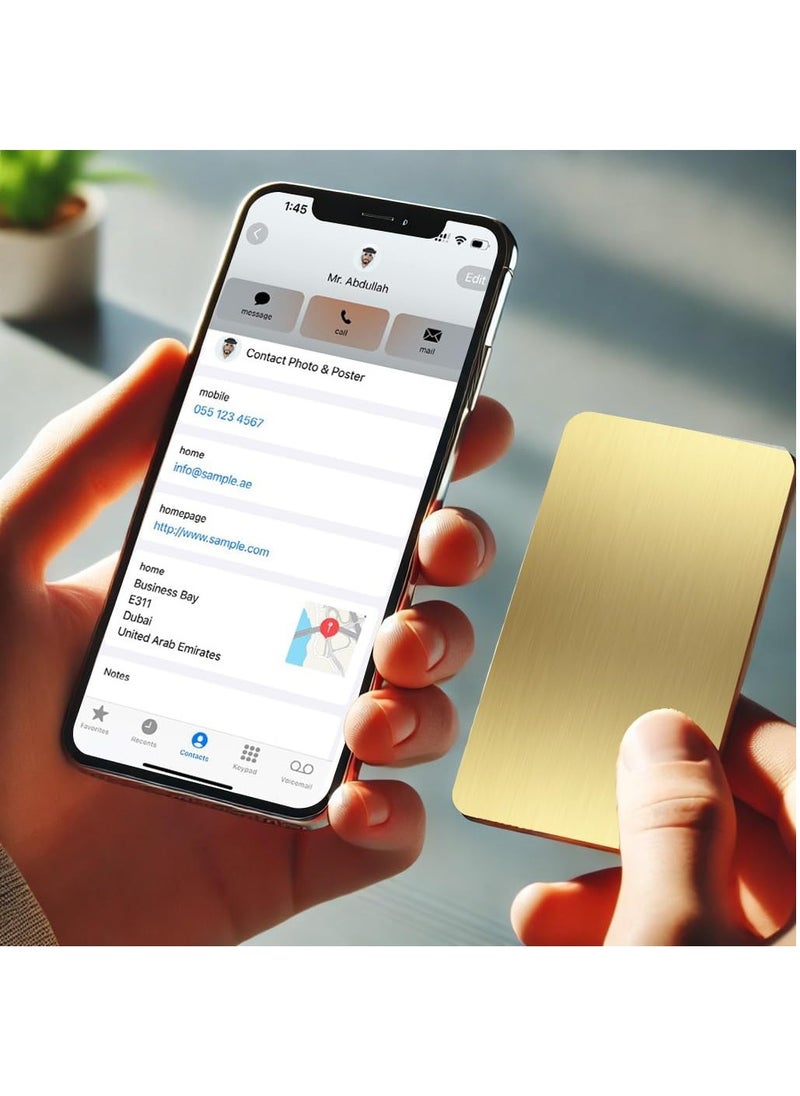 Rubik - NFC 216 Metal Cards (Twin Shade) Premium Upgraded, Invisible Chip, NTAG216 High-end Preistige Business Card, 304 Stainless Steel (Gold, 2 Cards) - Image 1