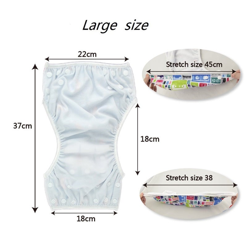 ALVABABY Large Swim Diapers Baby & Toddler Snap One Size Reusable Adjustable Baby Boy (Summer Vacation Large 3ZSWY16 - Image 5