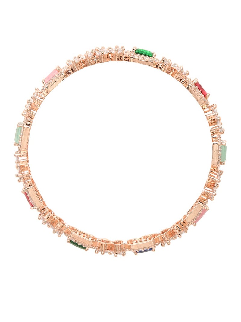 YouBella Jewellery Stylish Rose Gold Plated Multi-Color Stone Studded Bangles for Girls and Women (YBBN_91889) (Gold) (2.8) - Image 5