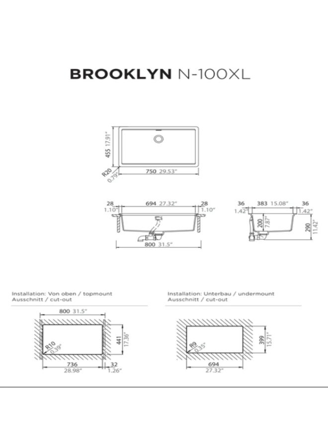 SCHOCK German Kitchen Sink: Brooklyn N-100XL - Image 3