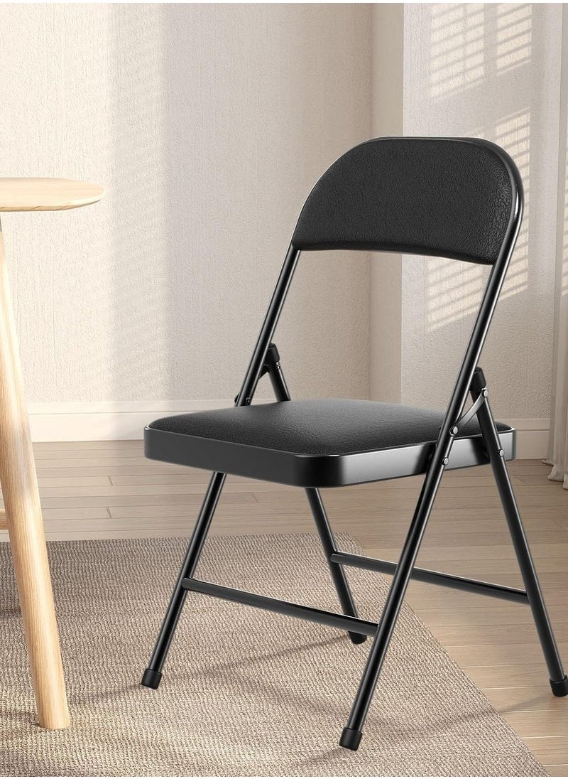 XiuWoo Folding Chair With Padded Seats Multi-Functional Portable Chair For Home Dining Office Outdoor Fishing,Black  - Image 1