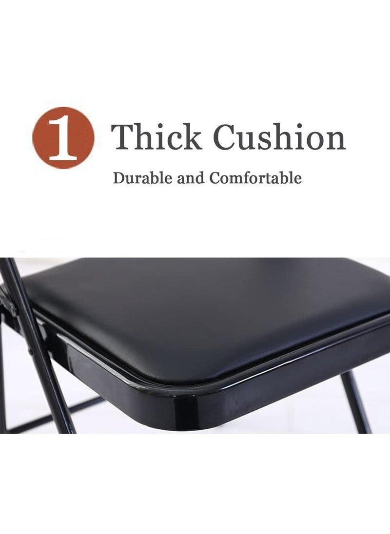 XiuWoo Folding Chair With Padded Seats Multi-Functional Portable Chair For Home Dining Office Outdoor Fishing,Black  - Image 3