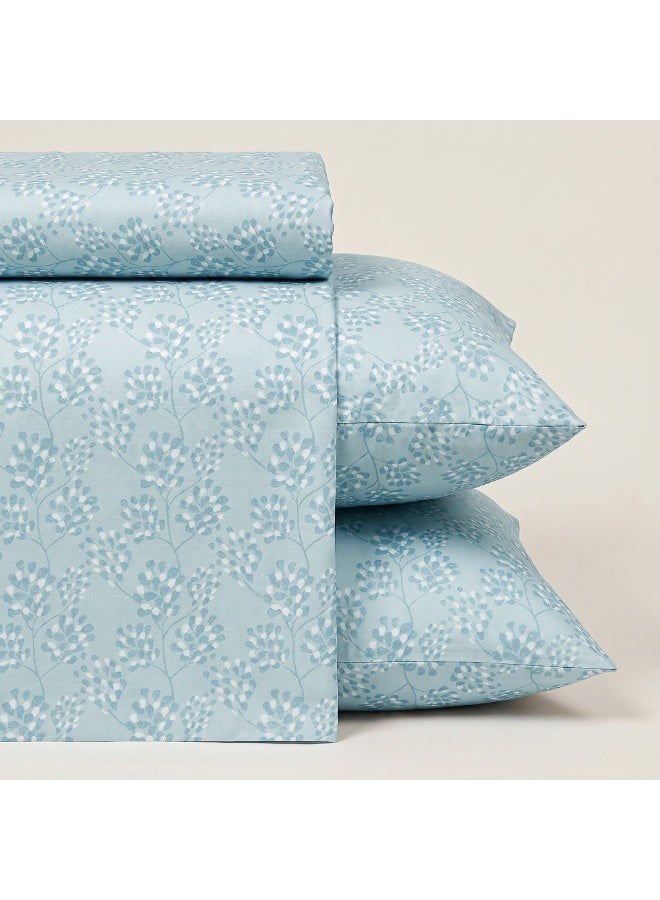 Morano Senses Bedsheet 4 pieces set 240 X 260 Flat Sheet with 2 Pillowcases 50x70 cm and 1 Long Pillowcase 45x185 cm , Machine Washable, , Whisper - Image 1