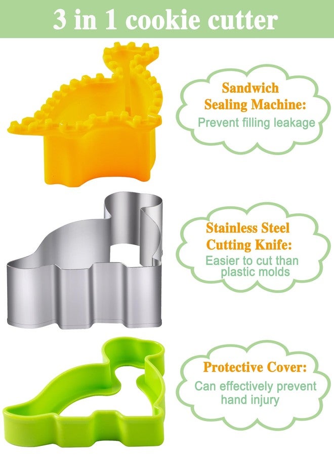 Kimfead Sandwich Cutters for Kids Lunch LARGE, Sandwich Maker, Cookie Cutters Set, Dinosaur Mickey Heart Star Bear - Image 3