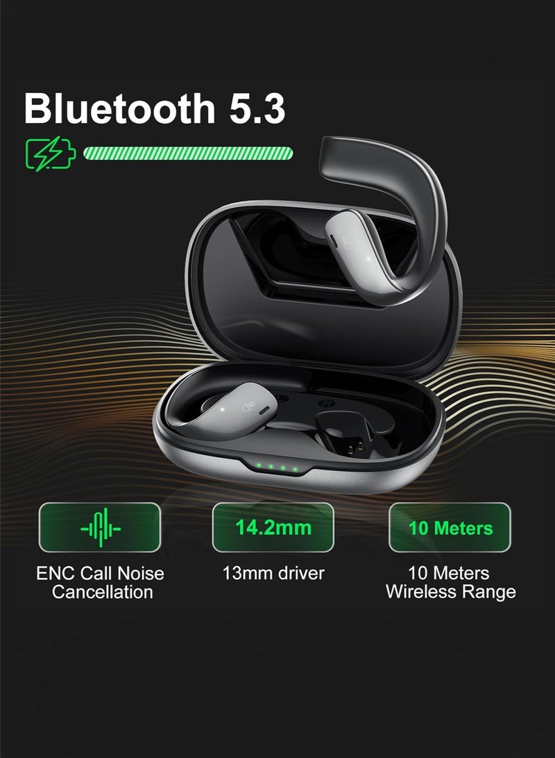 بلاك شارك سماعات أذن Black Shark T20 بتصميم لاسلكي مفتوح الأذن، وعمر بطارية طويل يصل إلى 35 ساعة، واتصال بلوتوث 5.3 بوصة ومقاومة للماء IPX67 - أسود - Image 5