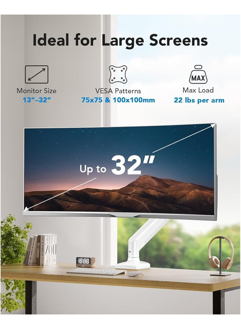 أنيوي حامل ذراع مكتب لحامل شاشة كمبيوتر LCD LED مقاس 13-32 بوصة متحرك بدوران كامل مع زنبرك غاز يتحمل وزن 2-9 كجم مناسب للاستخدام اليومي والمكتب والمنزل - Image 3
