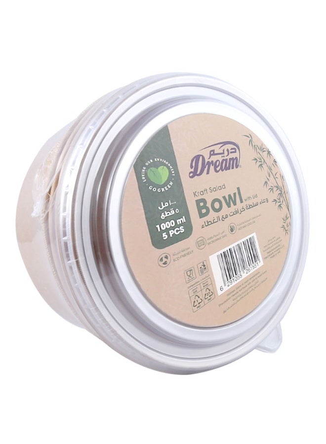 DreamKraft وعاء "دريم كرافت" (Dream Kraft) مع غطاء، سعة 1000 مل - طقم من 5 قطع - Image 2