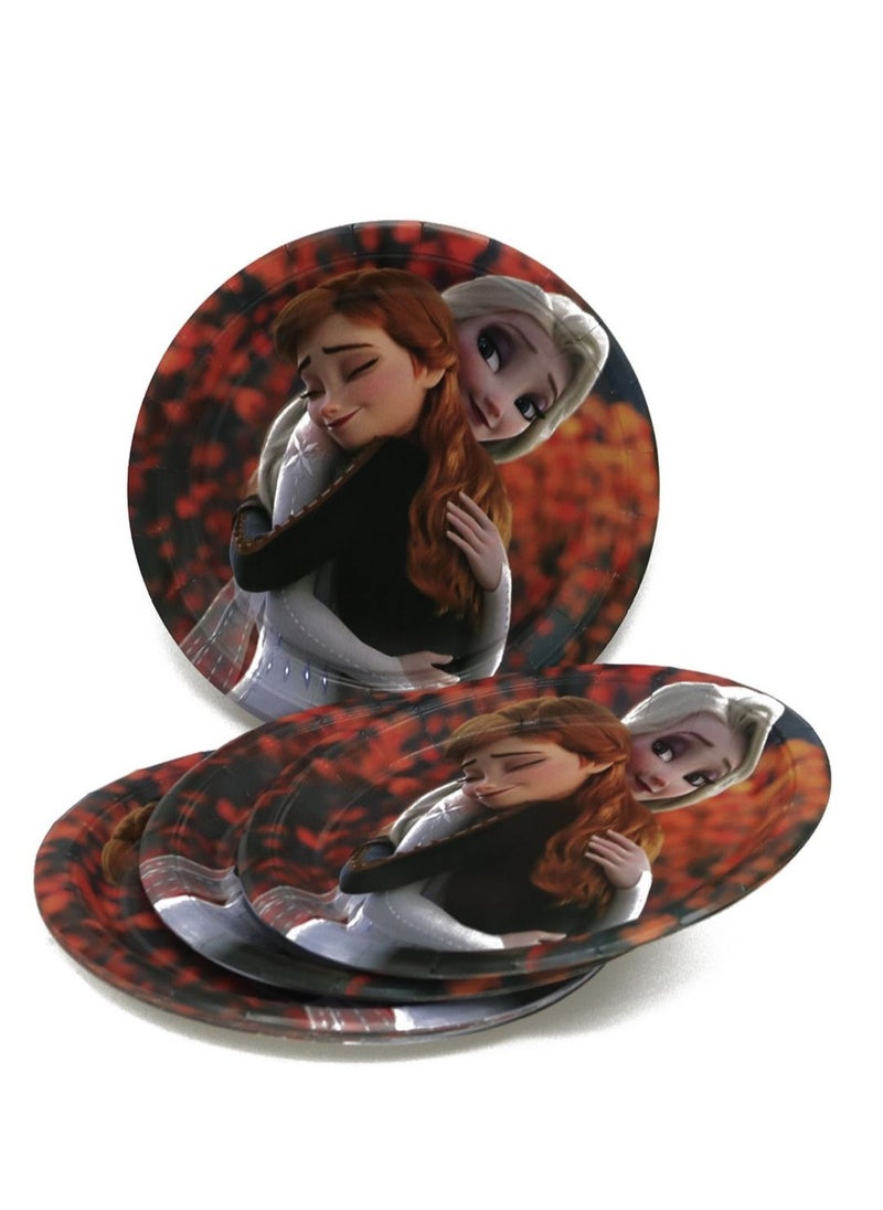 co arma - A set of paper party dishes with the character of Elsa and Anna, 12 pieces - Image 1