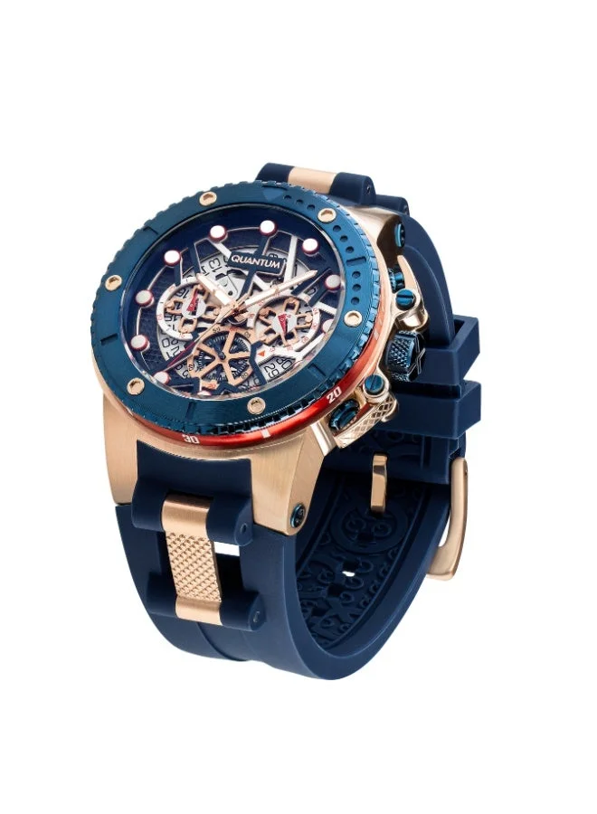 Quantum Men's Silicone Chronograph Watch HNG535.999 - 50 mm