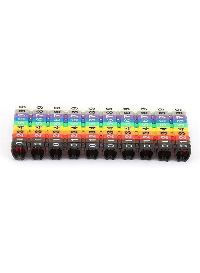 150 PCS Cable Markers Colourful C-Type Marker Number Tag Label Siut For Wire 2-7mm (100PCS -6MM)