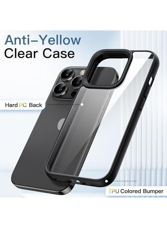 Jetech Case For Iphone 14 Pro 6.1 Inch Shockproof Phone Bumper Cover Solid Color Matte Tpu Frame Anti Scratch Clear Back Space Black - Image 3