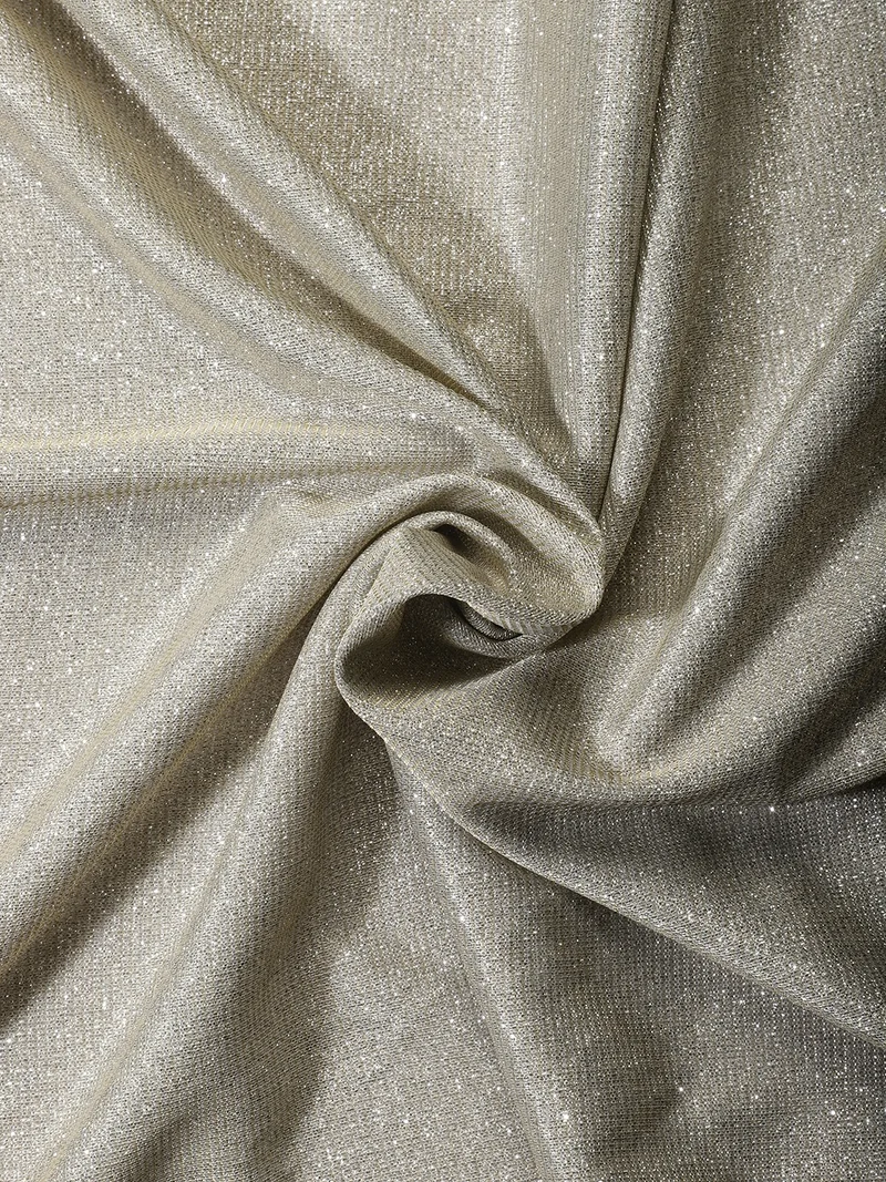 أيه كيه إس Silver Metallic Shimmer Knit Fabric - One Meter
