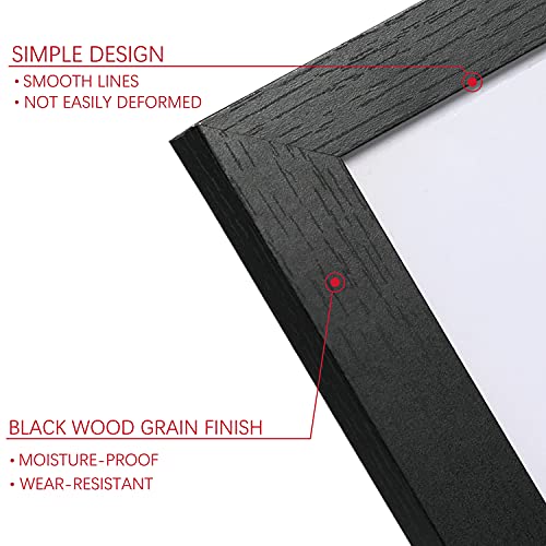 PEALSN 8x10 Picture Frame Set of 6, Display Picture 5x7 with Mat or 8x10 Without Mat, Black Woodgrain - Image 3