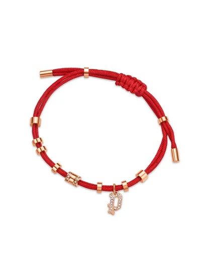بوليس Luck Gold Plated Ladies Bracelet With Logo Charm and Crystals 170+35MM