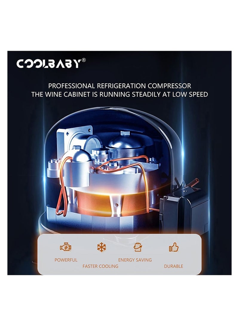 Cool Baby COOLBABY Double Temperature Double Spell Wine Cabinet with Lock Constant Temperature Air-cooled Wine Cabinet Red Wine Tea Leaf  Integrated Cabinet  - Image 3