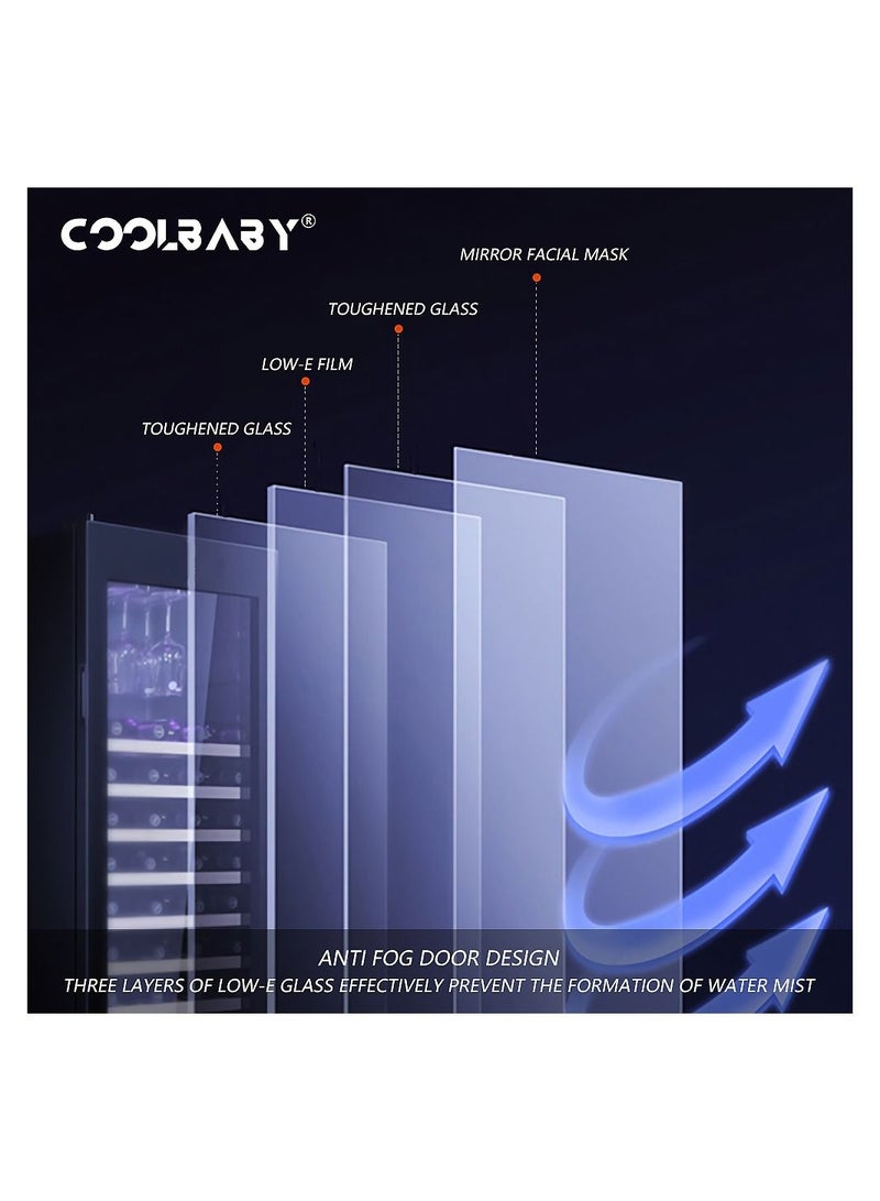 Cool Baby COOLBABY Double Temperature Double Spell Wine Cabinet with Lock Constant Temperature Air-cooled Wine Cabinet Red Wine Tea Leaf  Integrated Cabinet  - Image 2
