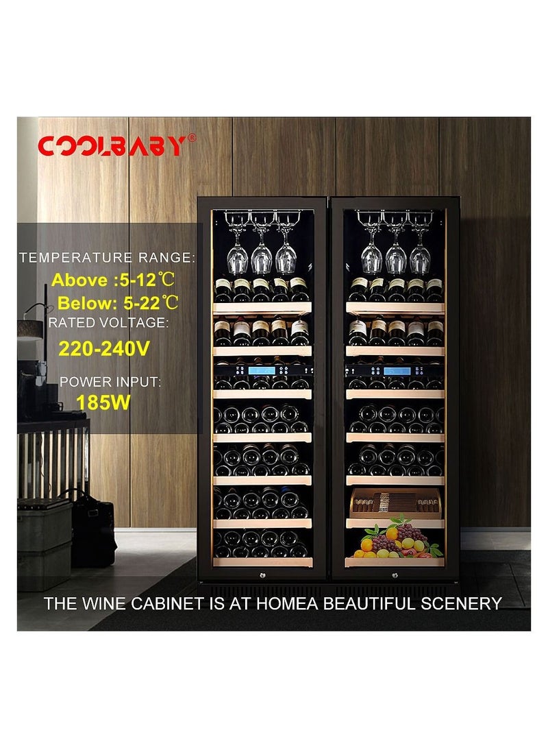 Cool Baby COOLBABY Double Temperature Double Spell Wine Cabinet with Lock Constant Temperature Air-cooled Wine Cabinet Red Wine Tea Leaf  Integrated Cabinet  - Image 4