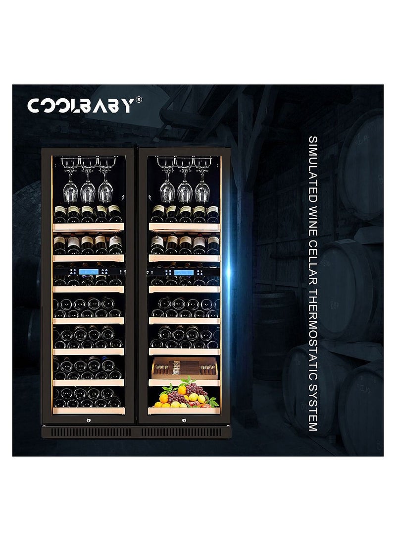 Cool Baby COOLBABY Double Temperature Double Spell Wine Cabinet with Lock Constant Temperature Air-cooled Wine Cabinet Red Wine Tea Leaf  Integrated Cabinet  - Image 5