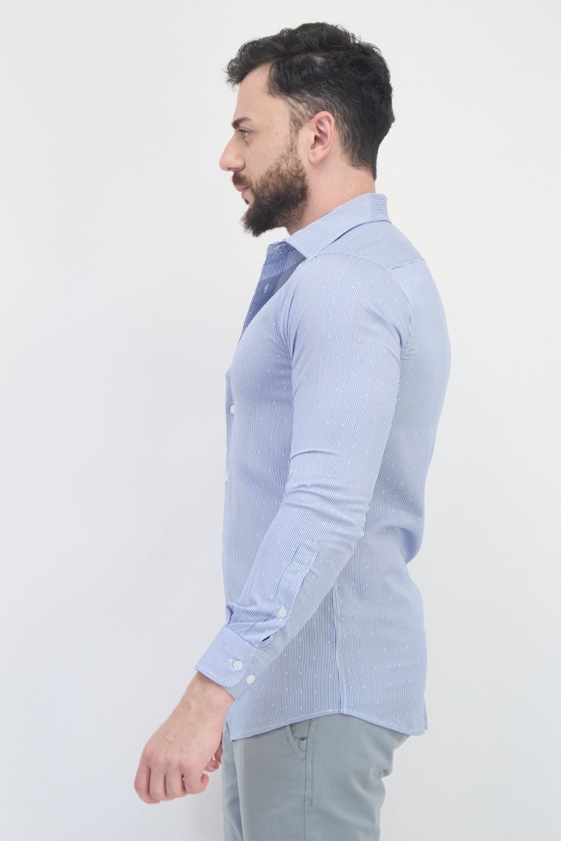 Scotch & Soda Men Modern Fit Kinetic Print Long Sleeve Dress Shirt,  Multicolor - Image 2