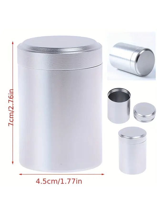 1pc Silvery Airtight Aluminum Herb Storage Can Tea Jar Metal Sealed Canister Pantry Organization Durable Reusable Container Compact Storage Sleek Design Small Space Living - Image 3