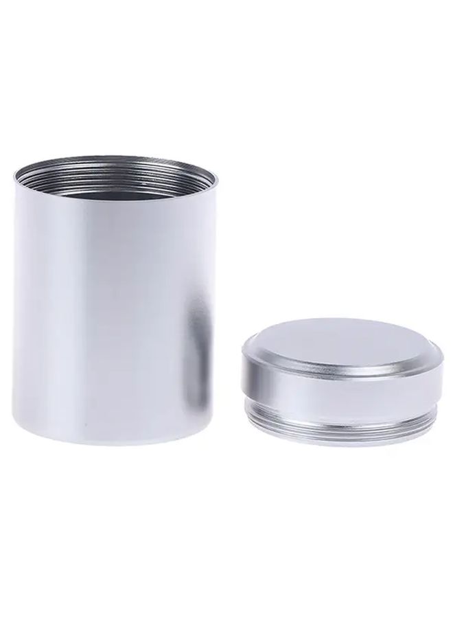 1pc Silvery Airtight Aluminum Herb Storage Can Tea Jar Metal Sealed Canister Pantry Organization Durable Reusable Container Compact Storage Sleek Design Small Space Living - Image 1