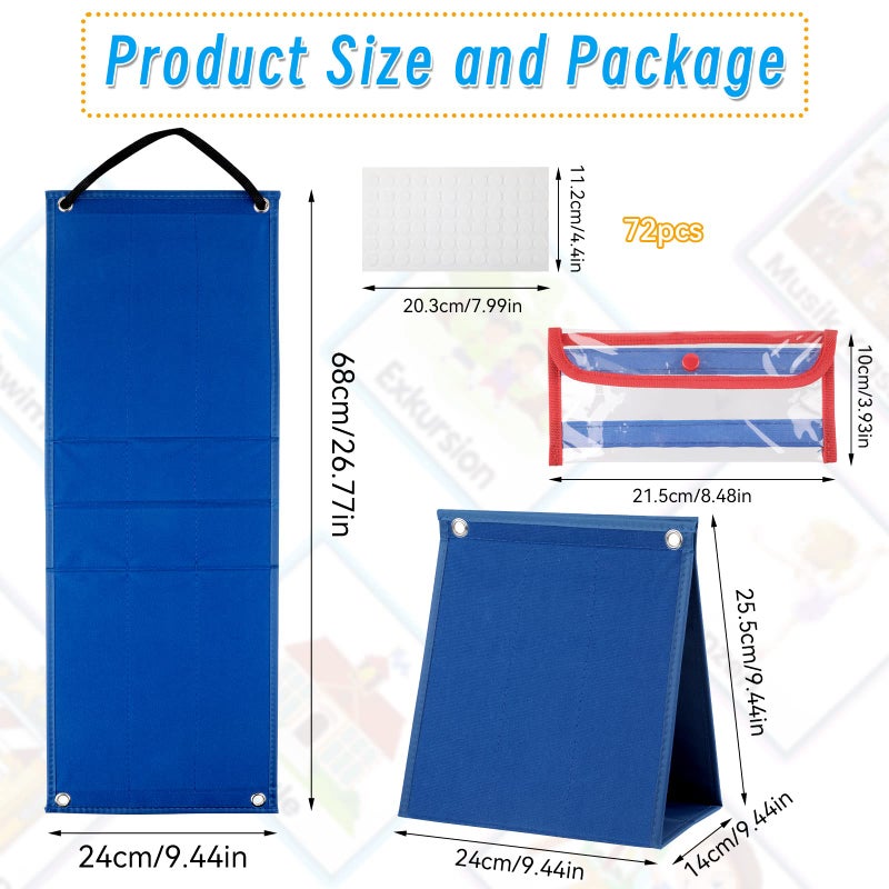 Tikplus Felt Visual Board, Backing Board for Children Visual Timetable, 68x24cm Daily Routine Chart for Visual Schedule, Now and Next Board Learning Aids Tool for ASD, Autism（Not Include Flash Cards) - Image 2