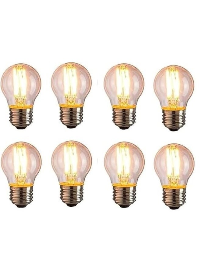 Large decorative light bulb G45, Edison bulb E27, 220V, 4W, 8-pack, straight line design