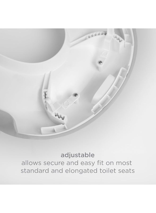 ubbi مدرب مرحاض أوببي القابل للتعديل للأطفال في مرحلة تدريب الحمام مع مقابض مدمجة و خطاف إضافي لتخزين سهل، رمادي - Image 5