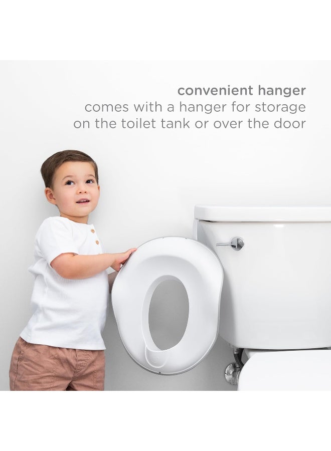 ubbi مدرب مرحاض أوببي القابل للتعديل للأطفال في مرحلة تدريب الحمام مع مقابض مدمجة و خطاف إضافي لتخزين سهل، رمادي - Image 4