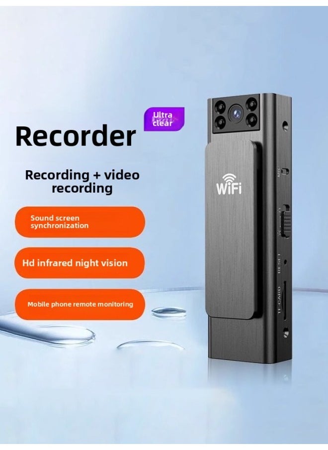 Generic Law Enforcement Recorder Recording Pen Tape Recording DV Video Recording Function Integrated Wireless Remote Monitoring Sports Camera-Body Color:Hd Version 32g (recording And Video + Night Vision) - Black  - Image 2