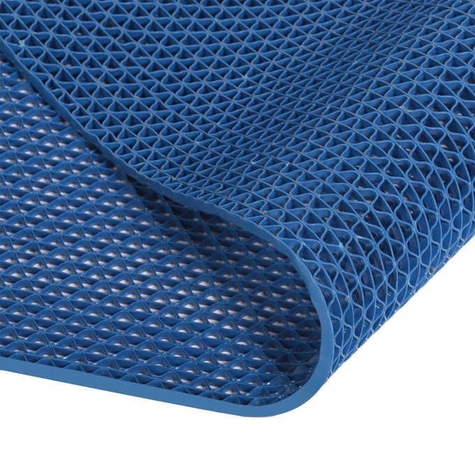 DRAINAGE NON SLIP MAT 3X10 FT COMMERCIAL FLOOR MAT 022 THICK PVC DRAINAGE MAT BATHROOM POOL FLOOR MAT MESH BIG HOLLOW DOOR MAT ROLL FOR SWIMMING RESTAURANT KITCHEN BARS PATIO WET AREA BLUE