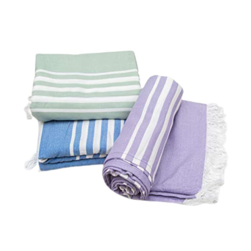 Mush 100% Bamboo Large Bath Towel | Ultra Soft, Absorbent, Light Weight, & Quick Dry Towel For Bath, Travel, Gym, Beach, Pool, And Yoga | 29 X 59 Inches Set Of 3 - Lavender,Blue & Light Green, 250 TC - Image 1