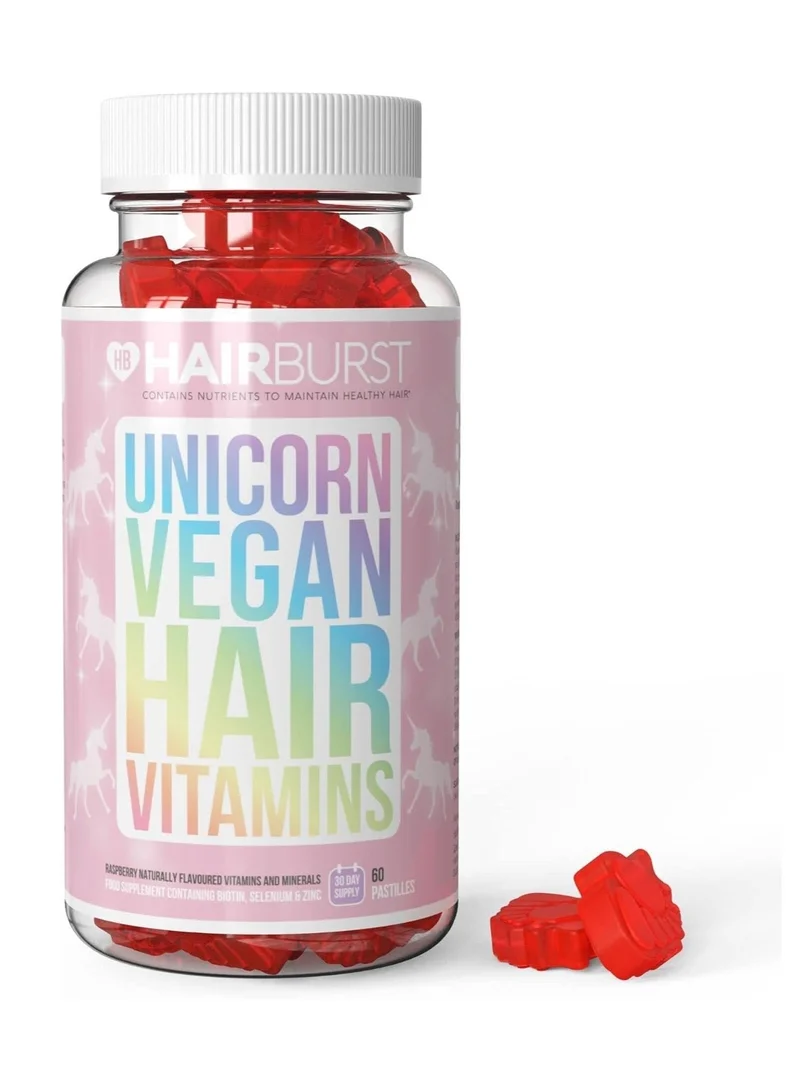 HAIR BURST Chewable Vegan Hair Vitamins - Hair Vitamins for Growth and Hair Loss – Hair Supplements for Both Men and Woman - Biotin Hair Growth Vitamins - 1 Month Supply - 60 Gummies