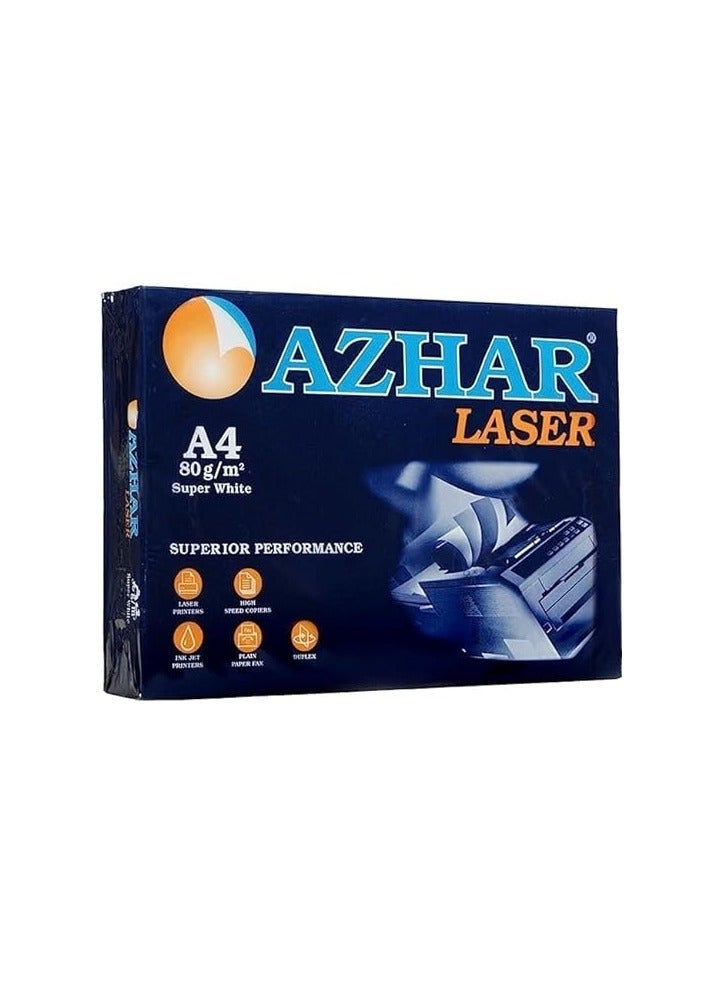 Azhar Printing and copying paper (Azhar - size (A4) - 80 grams), a carton of 5 - a package of 500 sheets - Image 2