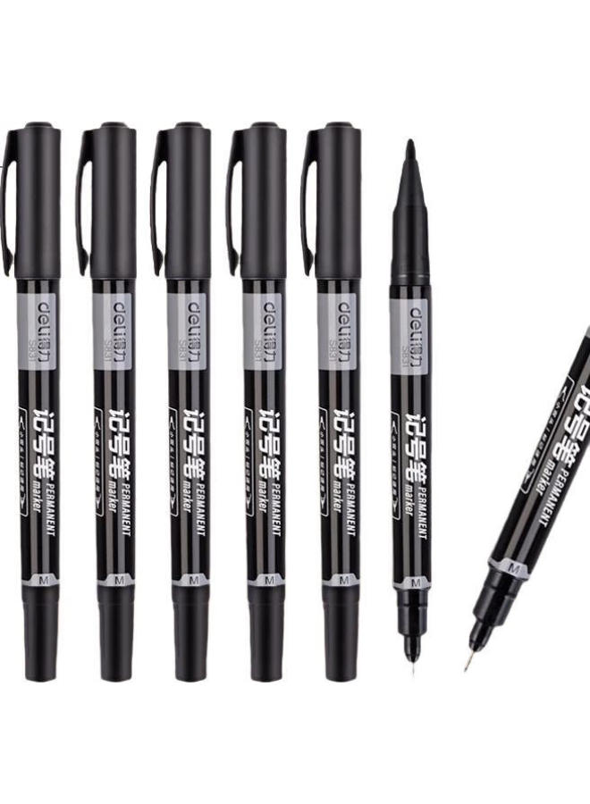 Deli Dual-Tip Logistics Marker Pen, Office Meeting Signing Pen, Marking Marker, Oil-Based Pen, Children'S Student Outlining Pen, 12 Pcs/Box, S831 - Image 1