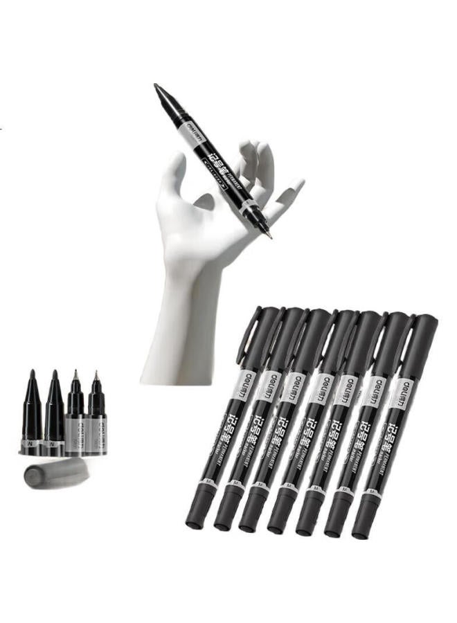 Deli Dual-Tip Logistics Marker Pen, Office Meeting Signing Pen, Marking Marker, Oil-Based Pen, Children'S Student Outlining Pen, 12 Pcs/Box, S831 - Image 3